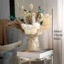 65pcs Artificial Rose Bouquet with Pampas Grass & Baby’s Breath – Elegant White Roses, Beige & Brown Dried Flowers for Home Decor, Wedding Centerpiece, Valentine’s Gift Set, Party Arrangement