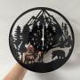 [LED Wall Clock] Unique LED Vinyl Wall Clock | Forest Bear Moose Elk Wall Clock Mountain Home Wall Clock | Original Gift for Living Room, Bedroom, Office Decor - Perfect Gift for Birthday, Mothers Day, Spring Season, Graduation, Christmas
