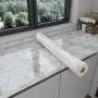 1pc Glossy Marble Waterproof Wall & Table Stickers - Heat & Oil Resistant, Self-Adhesive, Perfect For Upgrading Kitchen Cabinets, Bathroom Walls, Countertops, And Furniture. Peel & Stick Design For Quick, DIY-Friendly Home Decor!