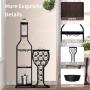 11 Bottle Beverage Holder - 5-Tier Freestanding Storage with Hanging Goblet Holder And Multiple Storage Shelves - Perfect for Home, Storage in Kitchen, Dining Room, Or Any Room, This Is The Perfect Piece of Storage Furniture.