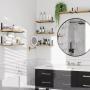 Light Carbonized Black 10pcs Floating Shelves for Wall - Durable Wall Shelves for Bedroom, Kitchen, Bathroom Decor, Book Shelves for Living Room
