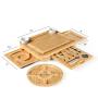 Bamboo Cheese Board Set – Extra-Large Cheese and Meat board and Knife Set – Best Breakfast Charcuterie Wooden Board Set for Holiday Gift, Housewarming Gifts, Wedding Gift – Housewares Goods