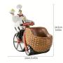 Chic Chef-Themed Bicycle Wine Rack - Resin Art & Craft for Home Bar and Kitchen Decor, Perfect for Room Decor