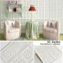 50PCS 3D Waterproof Self-Adhesive White Flower Wallpaper Wall Stickers for Living Room, Kitchen and Bedroom, Moisture-Proof Wall Home Decoration