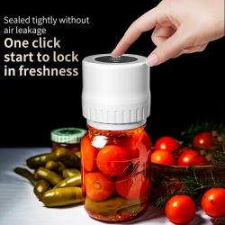 POMEADE- Mason Jar Vacuum 2 IN 1 Design Motorized Mason Jar Vacuum Sealer Kit, Fully Automatic Suction Stop Food Storage Vacuum Sealer For Wide And Regular Mouth Mason Jars, Black