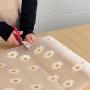 [Waterproof Shelf Liner] Waterproof, Non-Slip 1 Roll Floral PVC Shelf & Drawer Liner - Dust-Proof, Moisture-Proof Kitchen Cabinet Mat with Daisy Pattern - Kitchen Organizers And Storage, Decorative Liner for Home Organization, Fridge and Table Pad