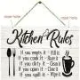 2pcs "Kitchen Rules" Wooden Wall Plaque - Charming, Lightweight, Easy-to-Hang Decorative Sign - Perfect for Kitchen, Home, and Dining Room Decoration, Adding a Touch of Warmth and Personality to Your Space