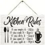2pcs "Kitchen Rules" Wooden Wall Plaque - Charming, Lightweight, Easy-to-Hang Decorative Sign - Perfect for Kitchen, Home, and Dining Room Decoration, Adding a Touch of Warmth and Personality to Your Space