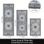 3 Piece Non Slip Kitchen Floor Mat Set, Easy to Clean Bohemian Kitchen Rug Set with Runner for Kitchen Hallway Laundry Room Door Office Sink
