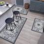 3 Piece Non Slip Kitchen Floor Mat Set, Easy to Clean Bohemian Kitchen Rug Set with Runner for Kitchen Hallway Laundry Room Door Office Sink