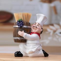 Chic European Chef-Themed Wine & Paper Towel Holder with Message Board - Perfect for Kitchen, Cafe, or Bar Decor
