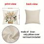 4 PCS Eucalyptus Leaf Throw Pillow Covers - White Gray Farmhouse Style Covers, 45x45 cm/ 18x18 inches, Durable Outdoor/ Indoor Decor, Soft and Stylish, No Pillow Fillers - Suitable for Sofa and Chair Decoration