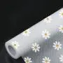 [Waterproof Shelf Liner] Waterproof, Non-Slip 1 Roll Floral PVC Shelf & Drawer Liner - Dust-Proof, Moisture-Proof Kitchen Cabinet Mat with Daisy Pattern - Kitchen Organizers And Storage, Decorative Liner for Home Organization, Fridge and Table Pad