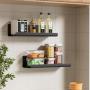 [Floating Shelves Decor] 4pcs Floating Shelves - Wall Mounted Decorative Shelves - Plastic Picture Ledge Display in 4 Colors for Living Room, Bedroom, Bathroom, Kitchen, Home Office, Laundry Room, Christmas, Halloween