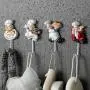 4er Resin Kochfigur Wandhalterung Set, Moderner Stil, Resin Kochfigur Wandhaken, Einfache Installation Klebstoff Wandhalterung, Werkzeughaken für Zuhause, Küche, Garten, Garage Organisation