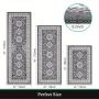 Ensemble de tapis de cuisine Boho 3 pièces avec tapis runner antidérapant et tapis lavables pour sol de cuisine, tapis runner idéal pour salle à manger, salle de bain, décoration de Noël. Ensemble de tapis de cuisine Boho 3 pièces avec tapis runner antidérapant et tapis lavables pour sol de cuisine, tapis runner idéal pour salle à manger, salle de bain, décoration de Noël.