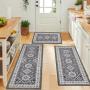 Ensemble de tapis de cuisine Boho 3 pièces avec tapis runner antidérapant et tapis lavables pour sol de cuisine, tapis runner idéal pour salle à manger, salle de bain, décoration de Noël. Ensemble de tapis de cuisine Boho 3 pièces avec tapis runner antidérapant et tapis lavables pour sol de cuisine, tapis runner idéal pour salle à manger, salle de bain, décoration de Noël.