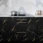 1pc Luxury Black Marble Vinyl Wallpaper - Self-Adhesive, Large Kitchen Backsplash with Golden Veins, 60cm x 5m, Easy Installation for Modern Home Decor, Modern Wallpaper | Marble Texture | Durable Wallpaper