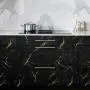 1pc Luxury Black Marble Vinyl Wallpaper - Self-Adhesive, Large Kitchen Backsplash with Golden Veins, 60cm x 5m, Easy Installation for Modern Home Decor, Modern Wallpaper | Marble Texture | Durable Wallpaper