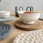 Polyester Absorbent Coasters - 4-Piece Set, Fabric Drink Mats with Decorative Non-Woven Backing for Home, Bar, Coffee Table Decor, Housewarming Gift