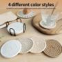 Polyester Absorbent Coasters - 4-Piece Set, Fabric Drink Mats with Decorative Non-Woven Backing for Home, Bar, Coffee Table Decor, Housewarming Gift