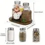 Super Cooler Salz- und Pfefferflasche mit Kochstatuenhalter & Harzgewichts-Gewürzhalter – Lebensmittel-sicheres Küchen-Dekor, Rugby, Hot Dogs & Superhelden-Thema, Perfekt für Restaurants & Zuhause – Modisch!