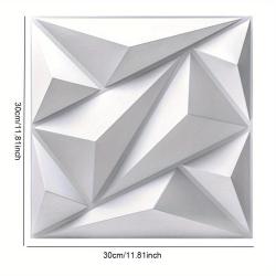 [Black/White Accent Wall Stickers] 50/100pcs PVC Accent Textured Wall Panels 30x30cm 3D Wall Panels in Diamond Design Black/White Self-Adhesive Tile 3D Wall Sticker for Living Room Gaming Room TV Background