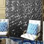 [Black/White Accent Wall Stickers] 50/100pcs PVC Accent Textured Wall Panels 30x30cm 3D Wall Panels in Diamond Design Black/White Self-Adhesive Tile 3D Wall Sticker for Living Room Gaming Room TV Background