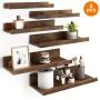 6pcs Floating Shelves, 6 Different Size, Wall Mounted Shelves For Home Decor, Meet Your Different Storage Needs And Help You Save Space, Shelves For Living Room, Bedroom, Bathroom, Kitchen (Brown), Valentine'S Day Decor
