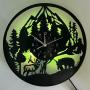 [LED Wall Clock] Unique LED Vinyl Wall Clock | Forest Bear Moose Elk Wall Clock Mountain Home Wall Clock | Original Gift for Living Room, Bedroom, Office Decor - Perfect Gift for Birthday, Mothers Day, Spring Season, Graduation, Christmas
