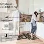Weicher Küchenteppich | 2/3er Set aus Flanell, Klassischer geometrischer Steinboden-Teppich | Vintage Landhausstil Teppich | Küchentapete im Landhausstil, Komfortabel und leicht zu reinigen, geeignet für Schlafzimmer, Wohnzimmer, Esszimmer, Küche, Badezim