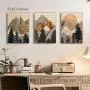 3pcs Wooden Mountain Landscape Canvas Prints - Waterproof Forest Art Wall Decor for Home, Office, and Dormitory, Pine Wood Frame, Indoor/Outdoor Use, Mountain Wall Ar