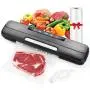 [One-Touch Food Vacuum Sealer] Automatic One-Touch Food Vacuum Sealer Machine - Dry/Moist Modes, Vacuum Hose, Cutter, 10 Vacuum Bags - Without Battery