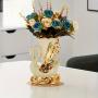 2pcs Ceramic Elegant Swan Vase Centerpieces, Vintage Style Cylindrical Home Decor, No Power Required, Battery-Free