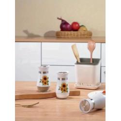 [Cute Penguin Glass Shakers] 2pcs Little Penguin Shape Glass Salt and Pepper Shakers Set - Farmhouse Red Kitchen Decor and Accessories for Home Restaurants Weddings - Cute Modern Christmas Red Shaker Sets with Stainless Steel Lid