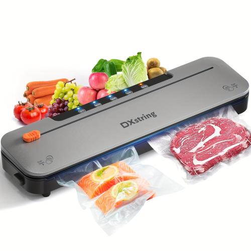 [Fully Automatic Vacuum Sealer] 5-in-1 Fully Automatic Vacuum Sealer Machine - 75KPa Food Vacuum Saver with Starter Kits, 15 Bags, Cutter, Easy Clean, Compact