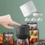 1pc Automatic Vacuum Sealer, Electric Mason Jar Vacuum Sealer, Automatic Vacuum Pump, One-key Operation, Leak-proof Seal, Suitable for Ordinary Wide-mouth Can Containers, Portable Food Preserver, for Freeze-dried Food Storage, Kitchen Tool.