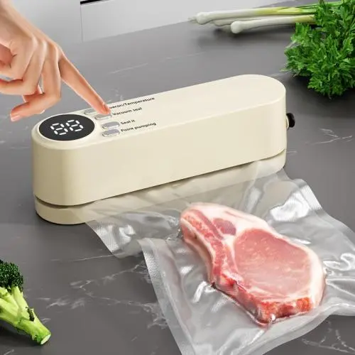 [Automatic Food Sealer] 1pc Automatic Food Sealer - Multi-Functional, Portable Wireless Vacuum Sealer - Compact & Easy-to-Use Design, Long-Term Food Preservation, External Suction & Inflation, Ideal for Kitchen & Outdoor Picnics