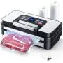 Beelicious 95000 Pa Stainless Steel Vacuum Sealer Machine - 10-in-1 Food Saver with Dual Heat Seals, Dual Pumps & Built-In Cutter, Easy-Lock Handle for Meat, Vegetables, Leftovers Storage - Energy-Efficient Kitchen Appliance, Food Vacuum Sealer