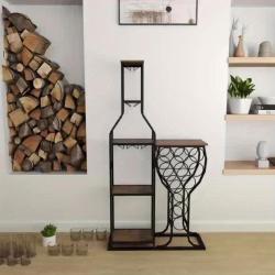 1pc 11 Bottle Wine Bakers Rack, 5 Tier Freestanding Wine Rack With Hanging Wine Glass Holder And Storage Shelves, Wine Storage Home Bar For Liquor And Wine Storagefor Kitchen, Dining Room, Valentine Home Decor Gifts, Utility Racks