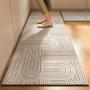 1pc Nordic Style Kitchen Mat - Modern Floral Design, Rubber Backed, Easy-to-Clean Rectangular Mat for Home Decor