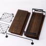 Superlele 3+1 Tier Wall Mounted Bathroom Shelves Over Toilet, Rustic Wood Floating Shelves with Metal Frame And Towel Bar for Bathroom, Kitchen, Bedroom, Living Room (Dark Brown)