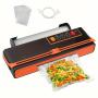 AGASHE Automatic Vacuum Sealer Machine - Home Kitchen Food Preservation, 12.6" Wide Bags, Dry & Wet Modes, with Roll Chute and Cutting Knife