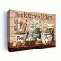 Wooden Framed Canvas Print Rustic Farmhouse Kitchen Wall Art - Animal Design for Living Room & Dining Decor - Perfect for Room Decor