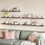 10pcs, Walnut Brown Floating Shelves, Rustic Wood Wall Decor, Farmhouse Wall Mounted Shelves For Bedroom, Living Room, Kitchen And Bathroom, Place Small Plants, Trophies, Collectibles, Books, Photos