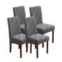 4/6pcs Waterproof Chair Covers for Dining Room, Stretch Jacquard Dining Chair Slipcovers Removable Washable Chair Protector for Kitchen, Hotel, Restaurant
