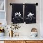 2pcs Soft Absorbent Kitchen Towels - Spoon Fork Print, Holiday Decor, Dry Cloth for Kitchen & Home Decoration