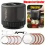Electric Mason Jar Vacuum Sealer, Compatible with Wide and Regular Mouth Mason Jars, Used for Storing Dry Goods, including 5 Wide Mouth and 5 Regular Mouth Mason Jar Lids - Black