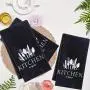 2 x weiche saugeffentliche Küchentücher - Gabel und Löffel Muster, Weihnachtsdeko, Trockentuch für Küche & Zuhause Dekoration