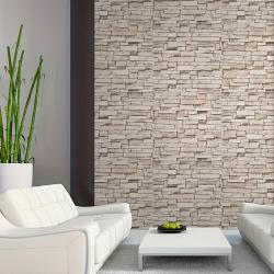 27.5"x16.4' Waterproof Brick & Rock Pattern Wallpaper - Peel & Stick Contact Paper for Living Room, Kitchen, Bedroom Decor, Easy Apply PVC Roll